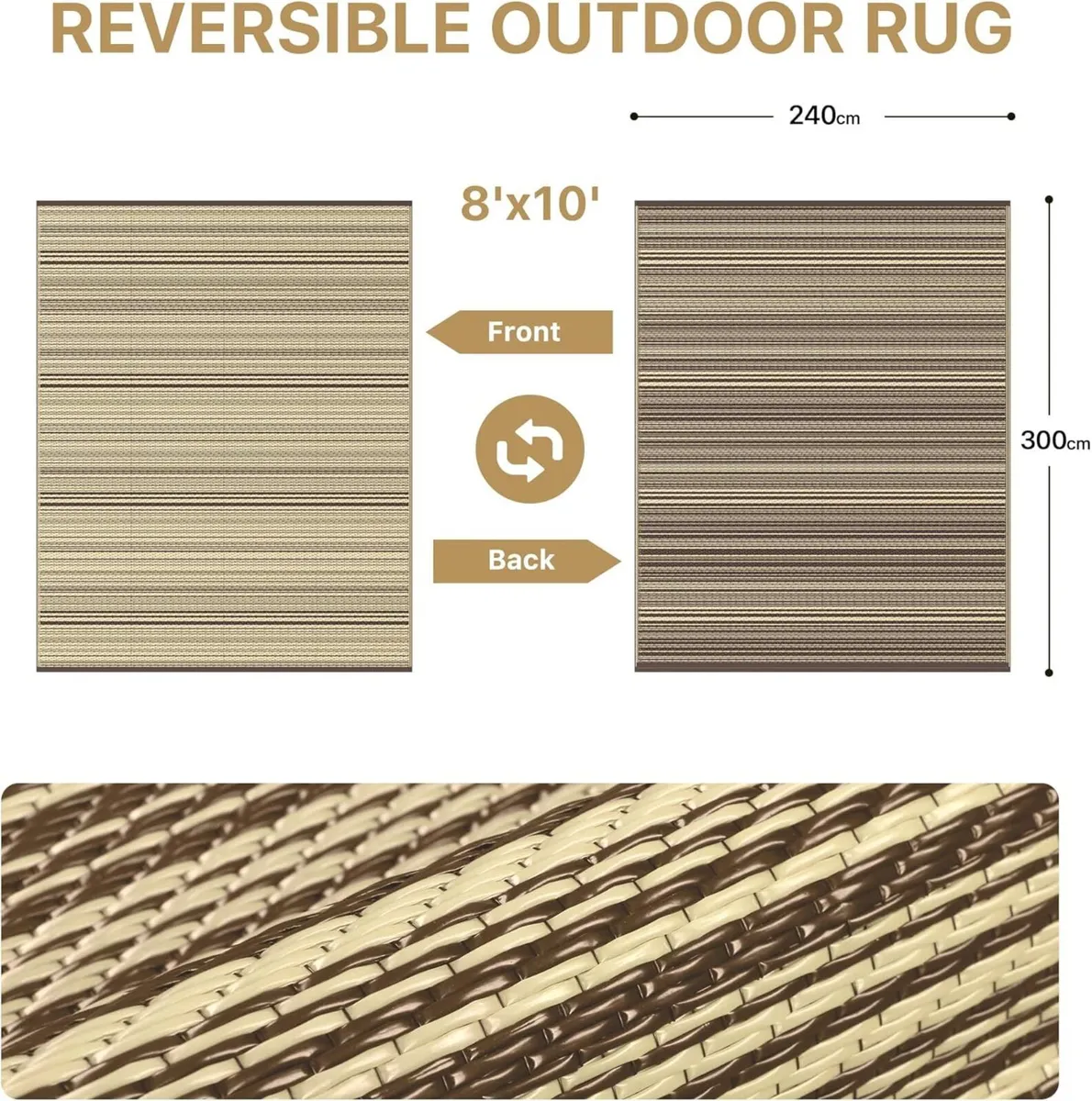 Outdoor Rug 240x300cm Extra Large Waterproof - Image 2