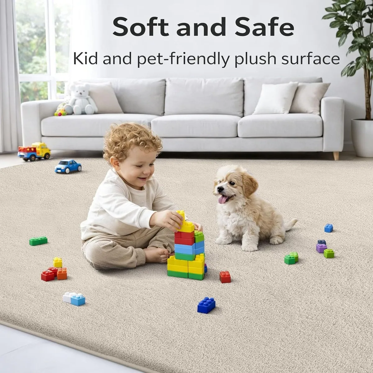 Modern Rugs Carpet Living Room Soft Shaggy - Image 2