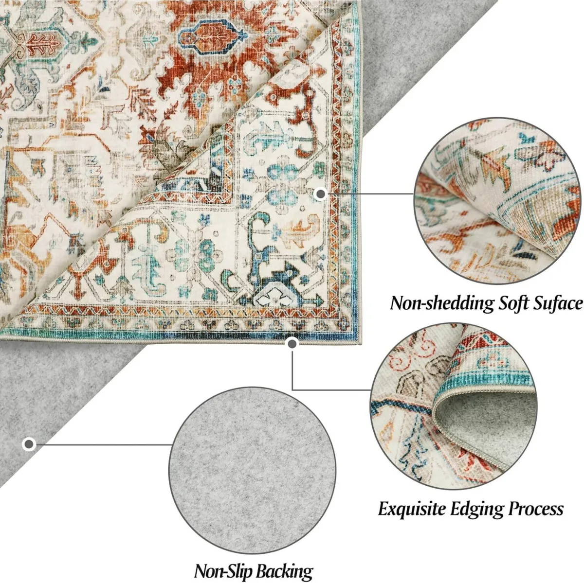 Large Rugs for Living Room 200x290cm Non-Slip - Image 3