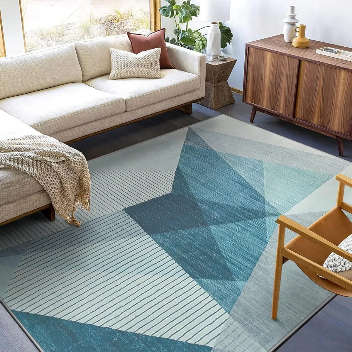 Area Rugs Modern Abstract Geometric Living Room - Image 2