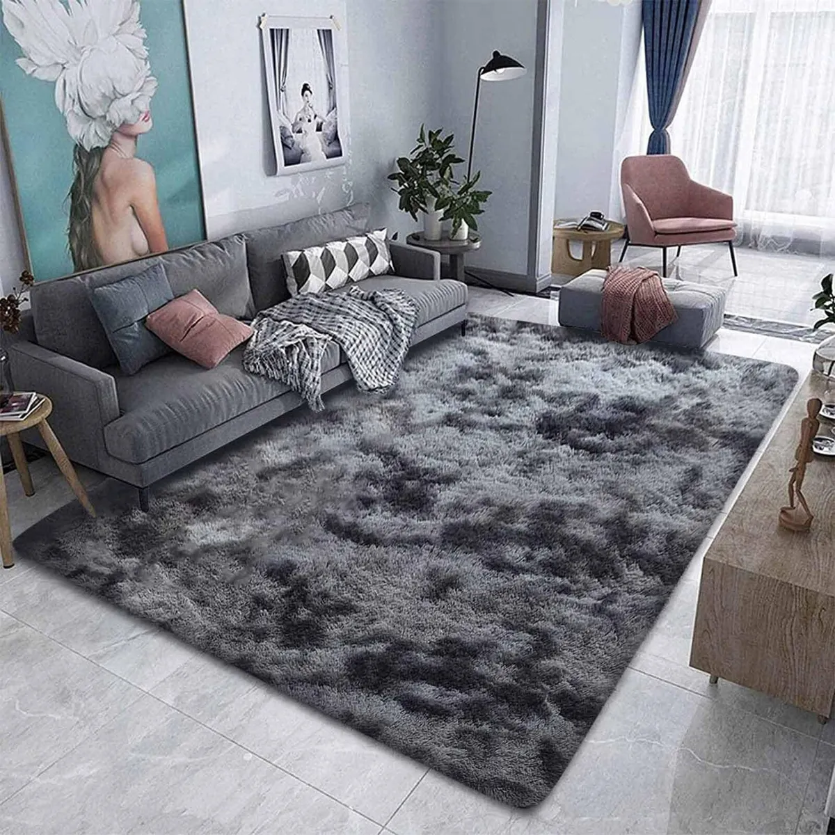 Rugs Living Room Soft Fluffy Rug Bedroom Non-slip - Image 2