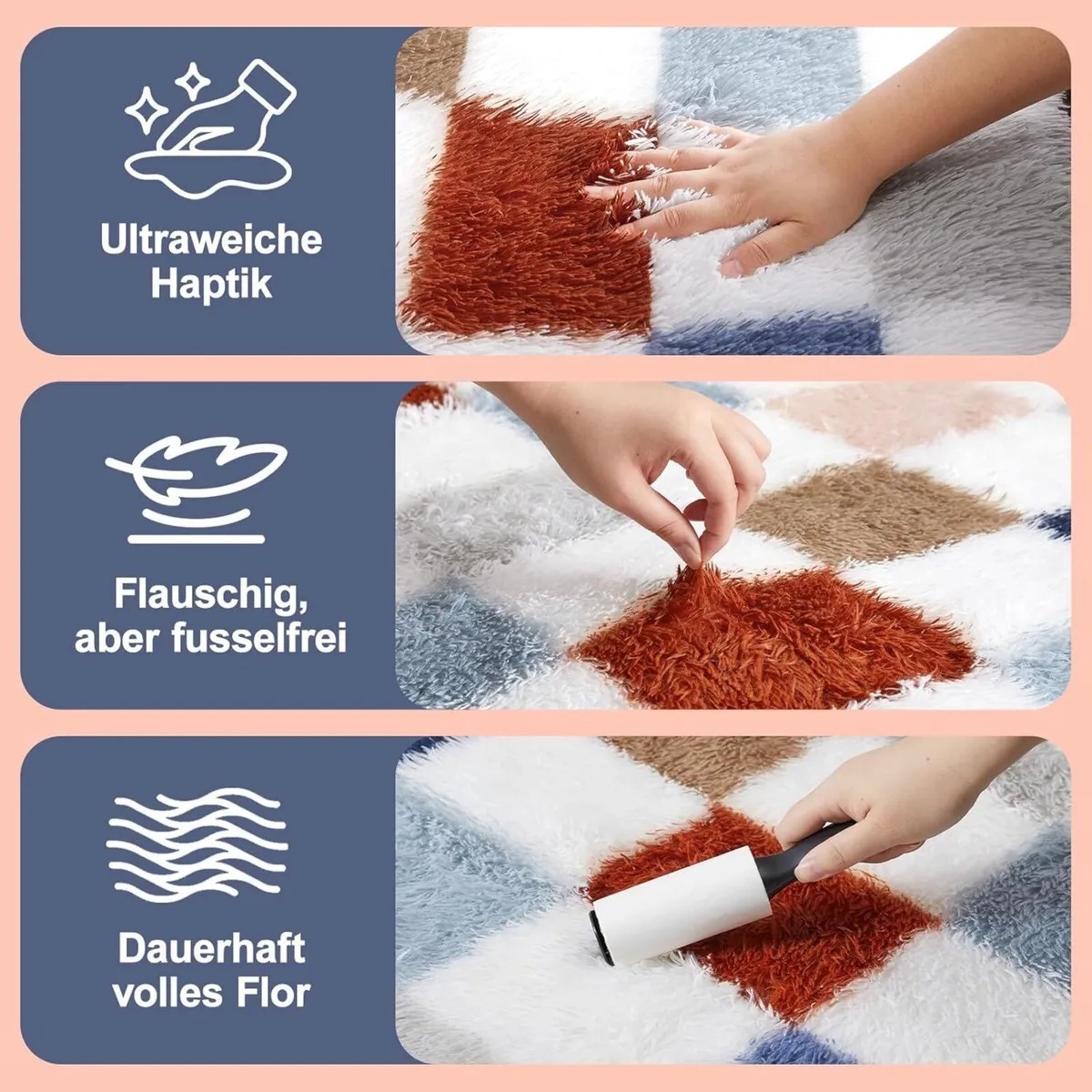 High Pile Fluffy Rug Shaggy with Geometric - Image 2