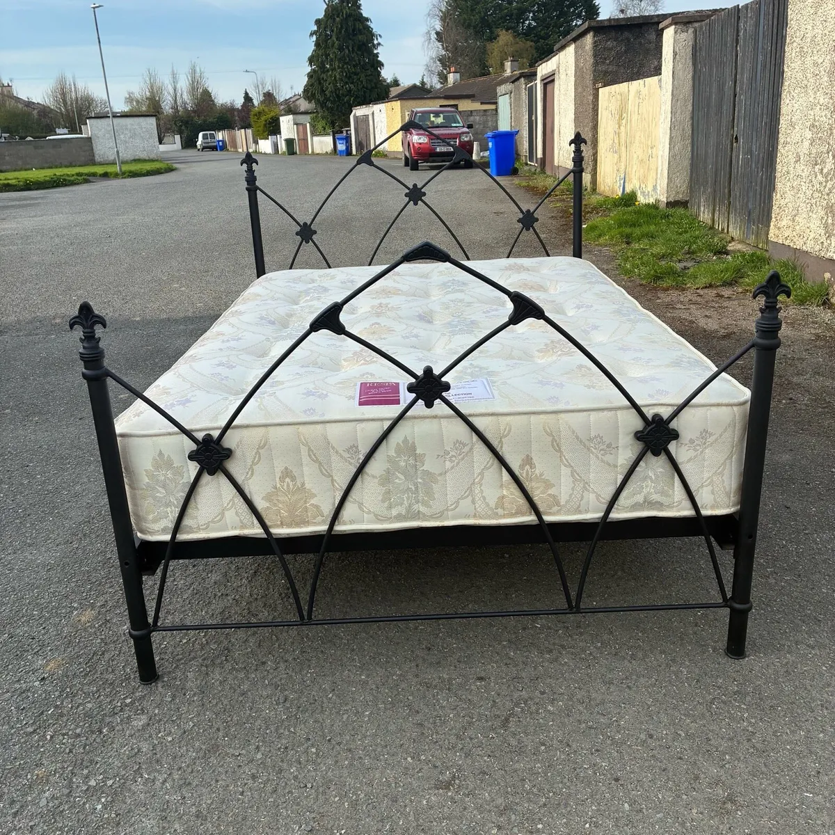 Black Double Bed Frame & Respa Mattress - Image 1