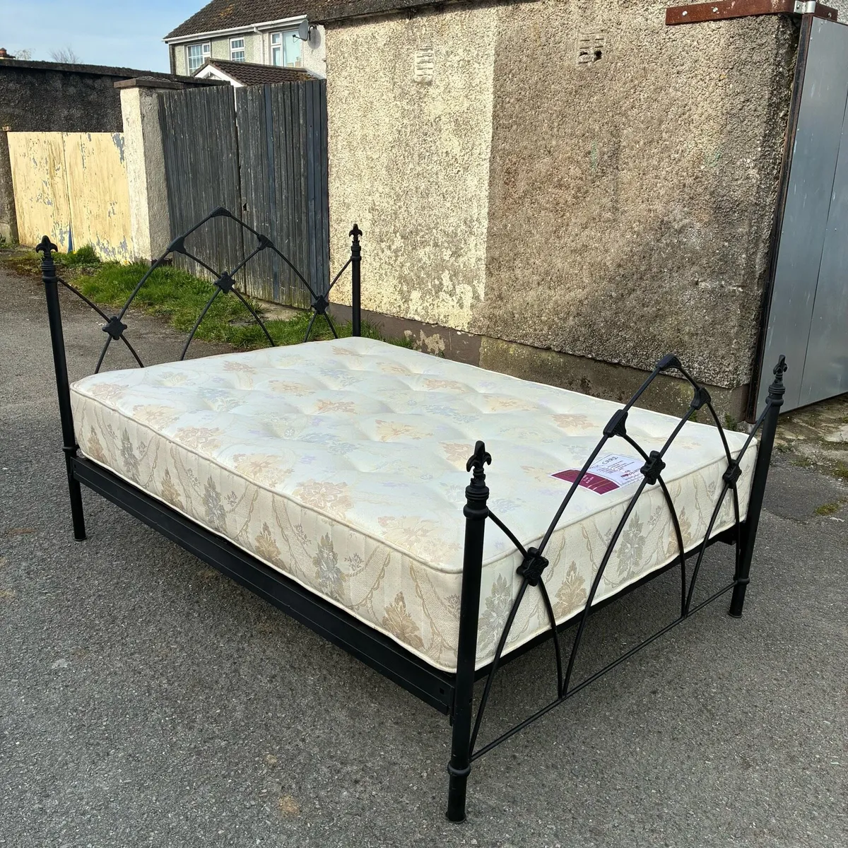 Black Double Bed Frame & Respa Mattress - Image 3