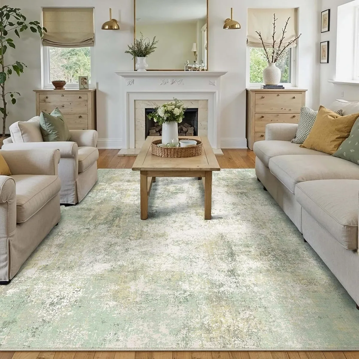 Modern Abstract Area Rug Living Room Extra Large - Image 1