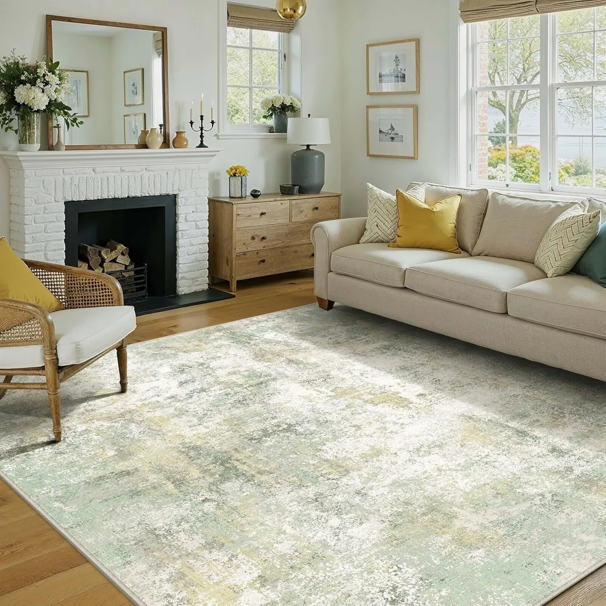 Modern Abstract Area Rug Living Room Extra Large - Image 4