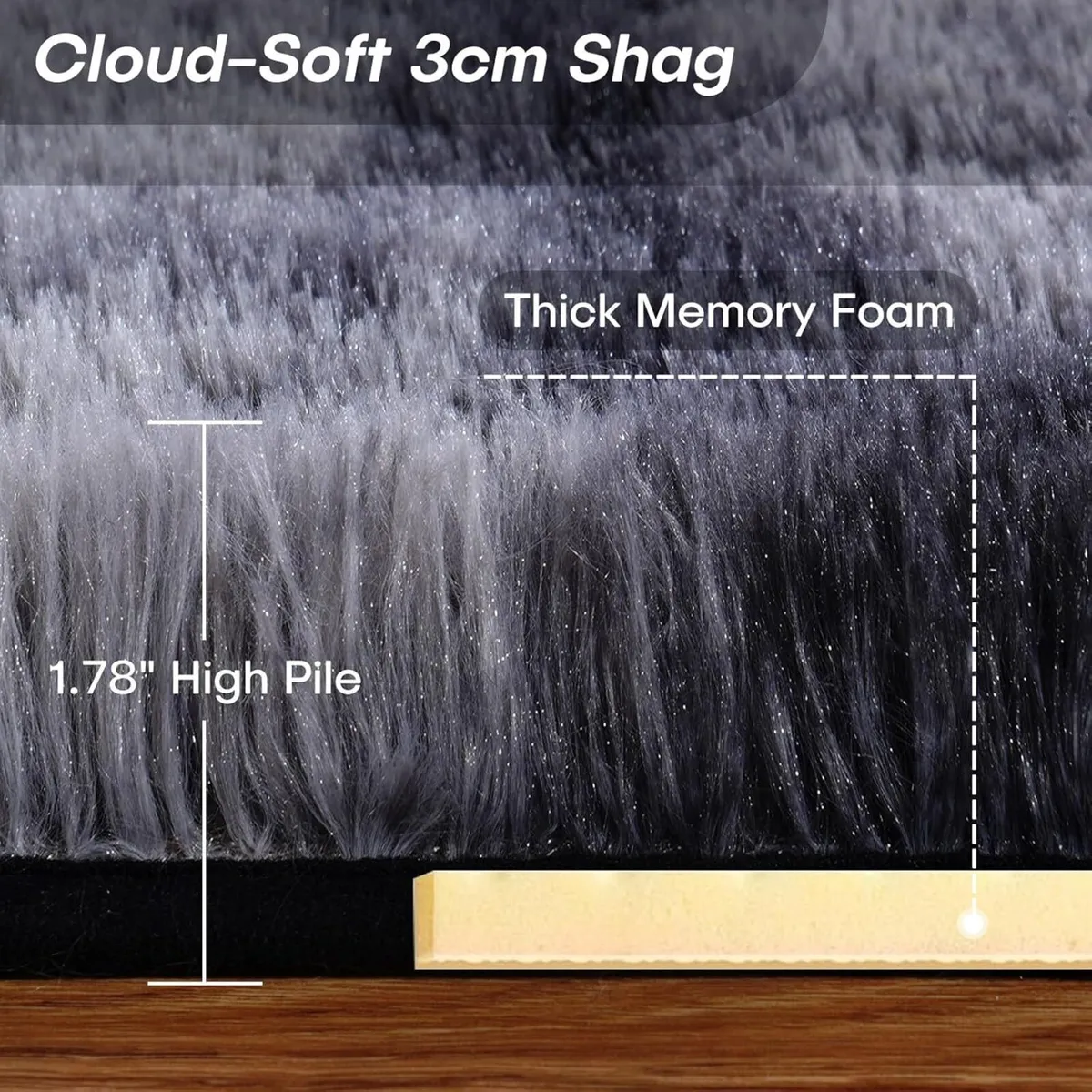 240x300cm Shaggy Area Rug for Bedroom Living Room - Image 2