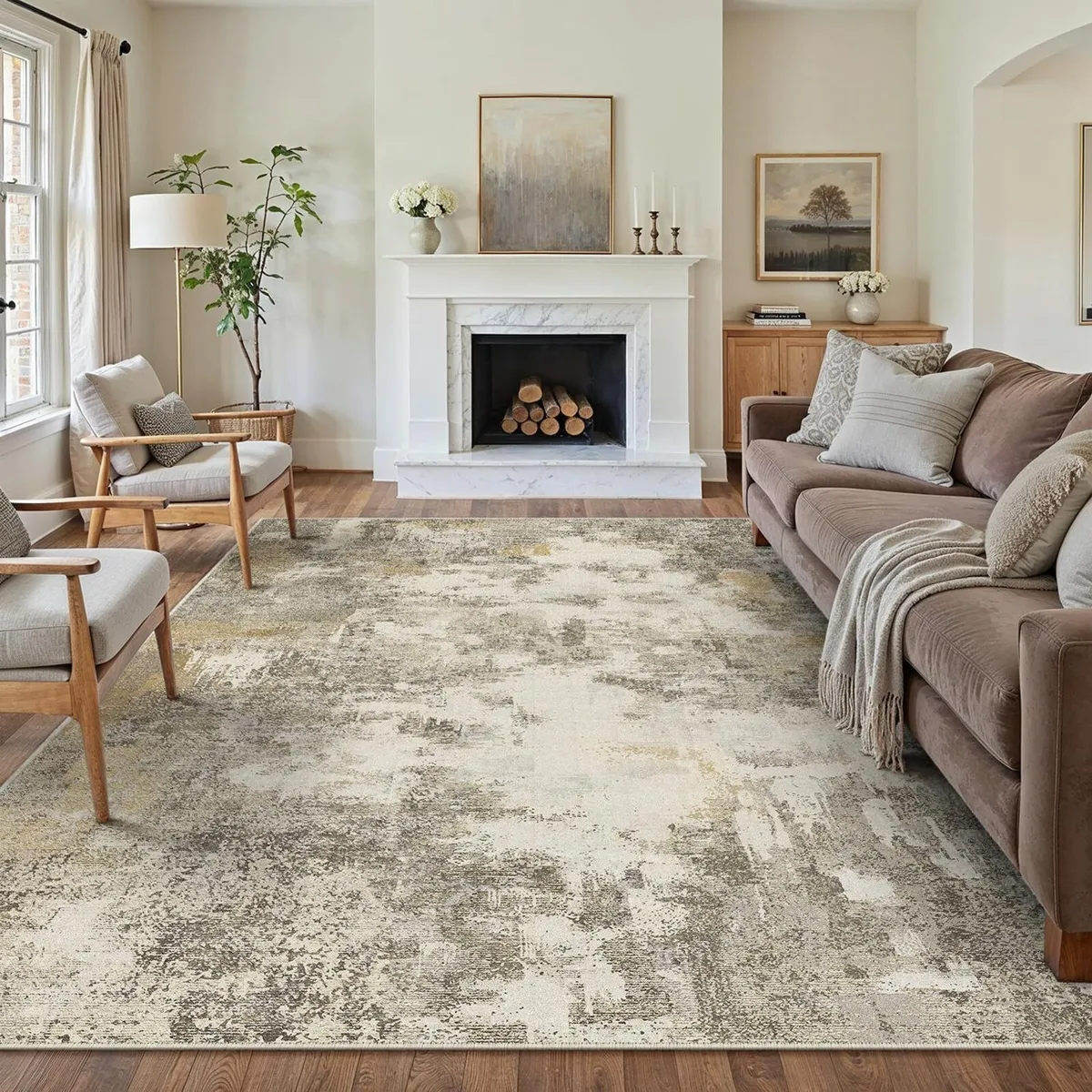 Modern Abstract Area Rug Living Room Extra Large - Image 1