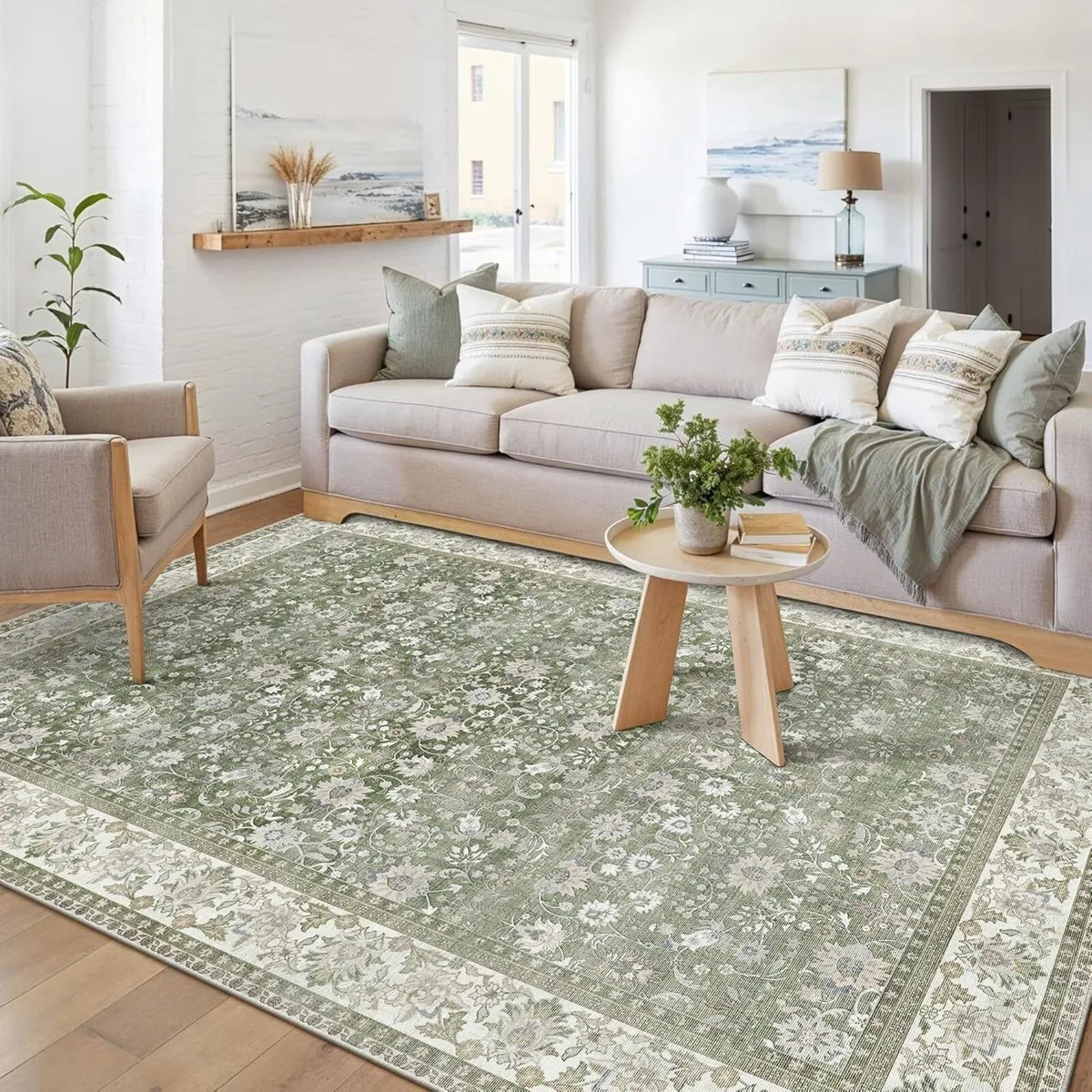 Large Area Rug Living Room 160x230cm Vintage Soft - Image 1