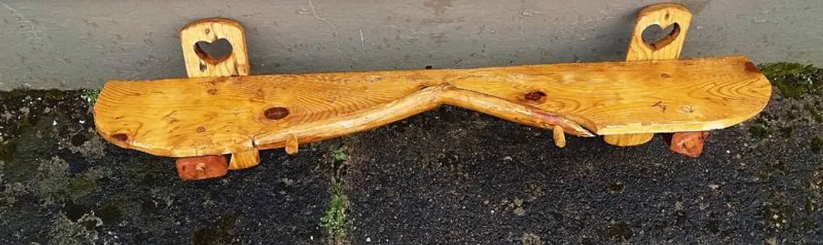 Rustic driftwood floating mantle / shelf - Image 3