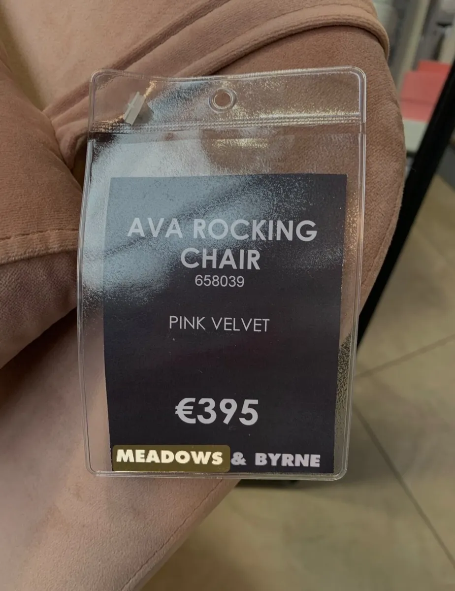 Meadows & Byrne Pink Velvet Rocking Chair Ottoman - Image 2