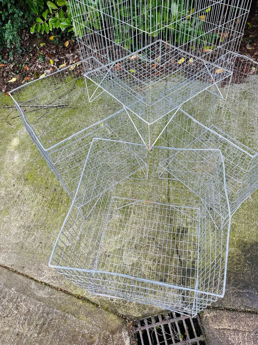 4 LARGE TIMBER STORAGE BASKETS - Image 2