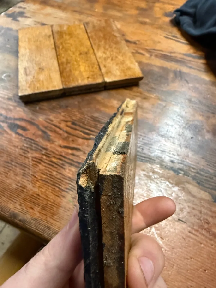 Large quantity reclaimed Teak blockwood flooring. - Image 2