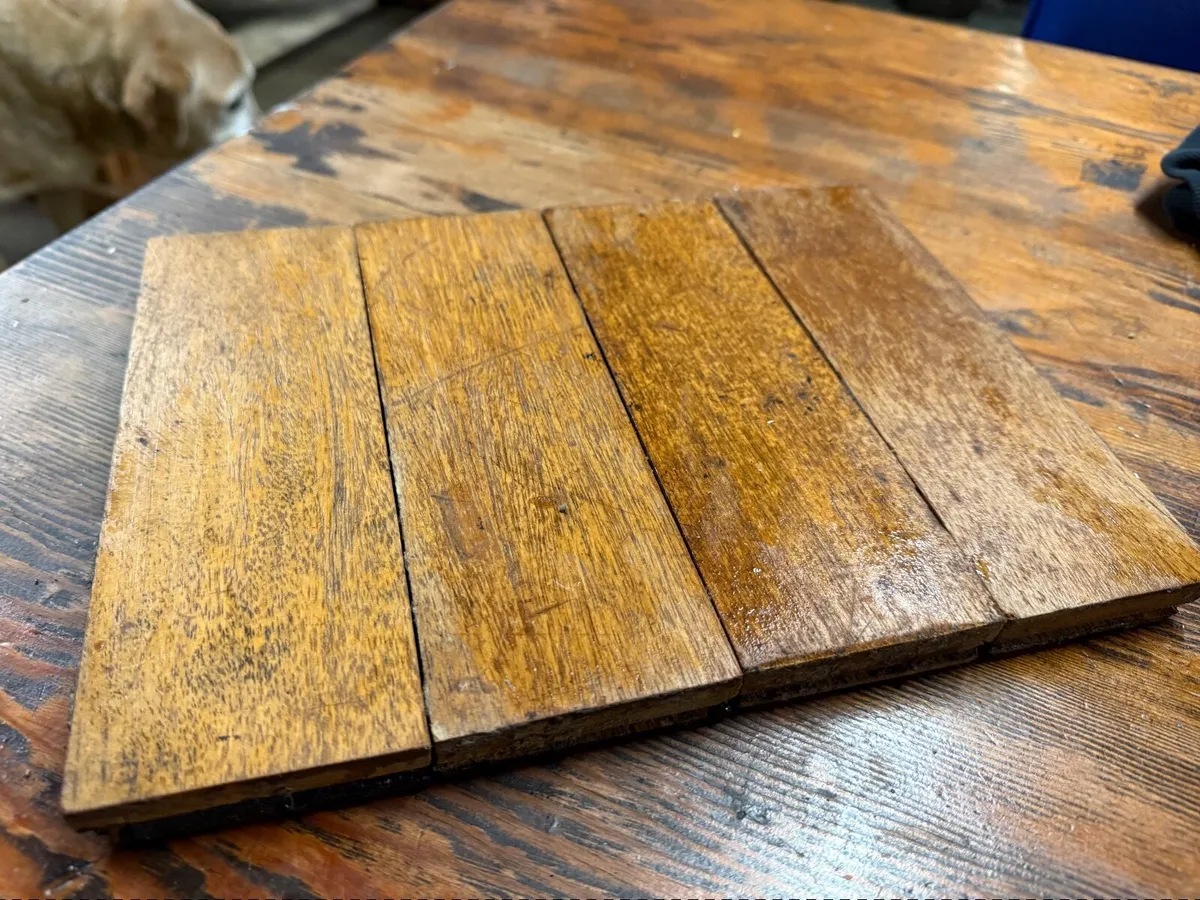 Large quantity reclaimed Teak blockwood flooring. - Image 1