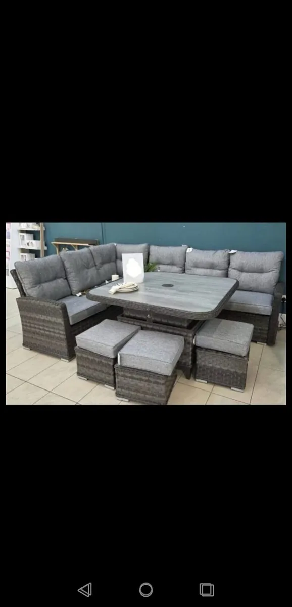 ***CLEARANCE** Demo  Dark Grey Rattan Corner Set - Image 1
