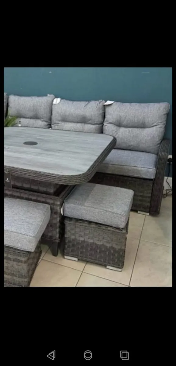 ***CLEARANCE** Demo  Dark Grey Rattan Corner Set - Image 2