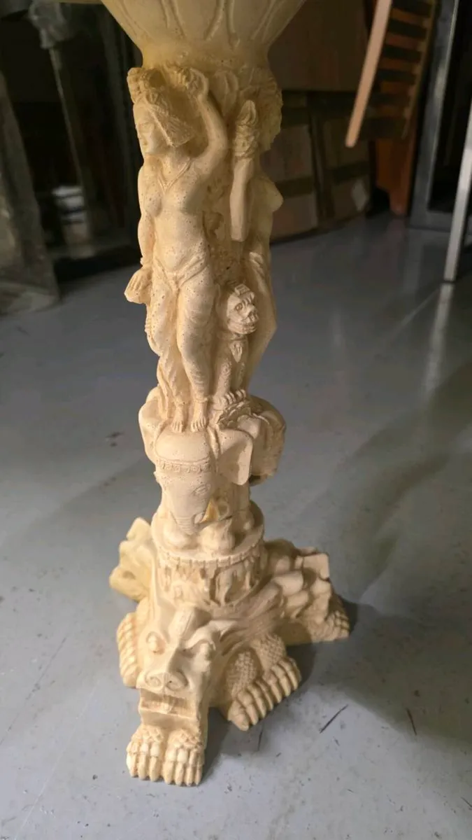Carved White Resin Bone Celluloid Oriental - Image 2