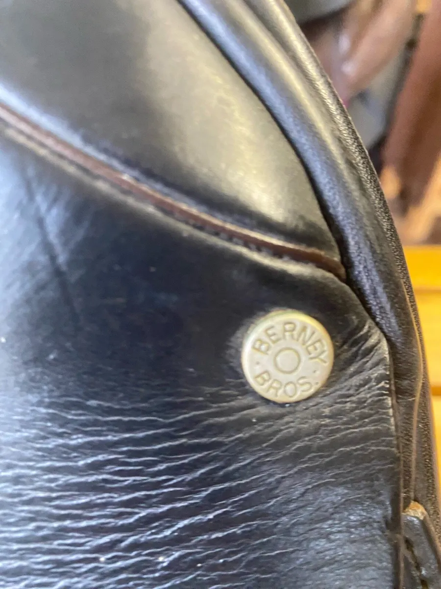18” Berney brothers black leather saddle - Image 3
