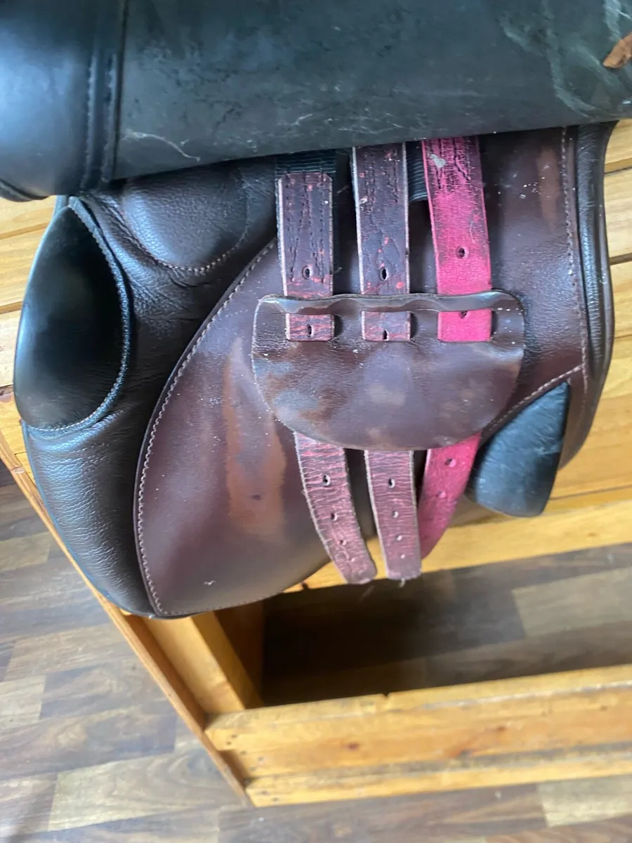 18” Berney brothers black leather saddle - Image 4