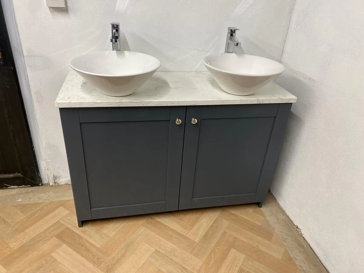 Vanity unit  Sink taps and stone -quartz worktops
