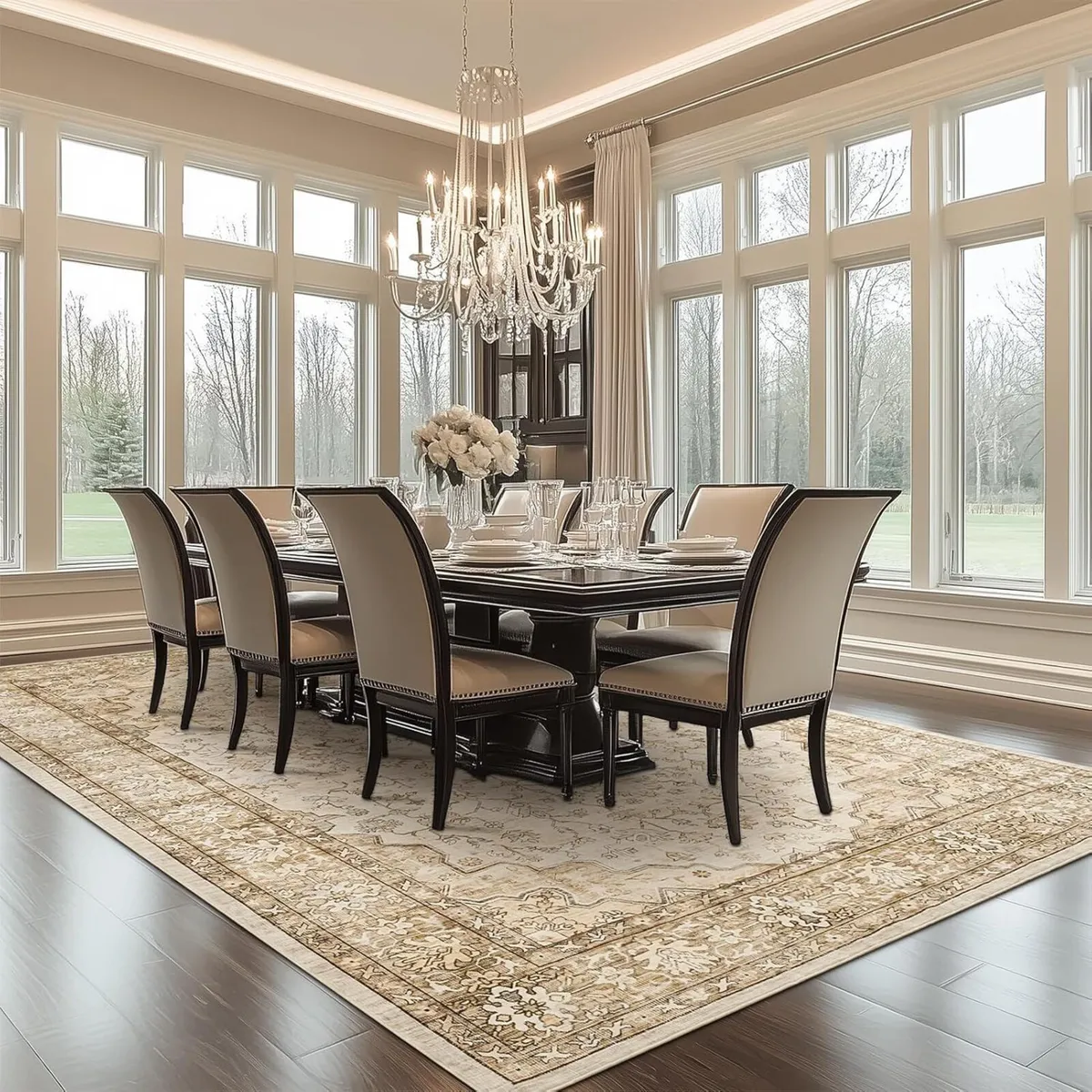 Large Rugs for Living Room 200x290 Faux Wool - Image 4