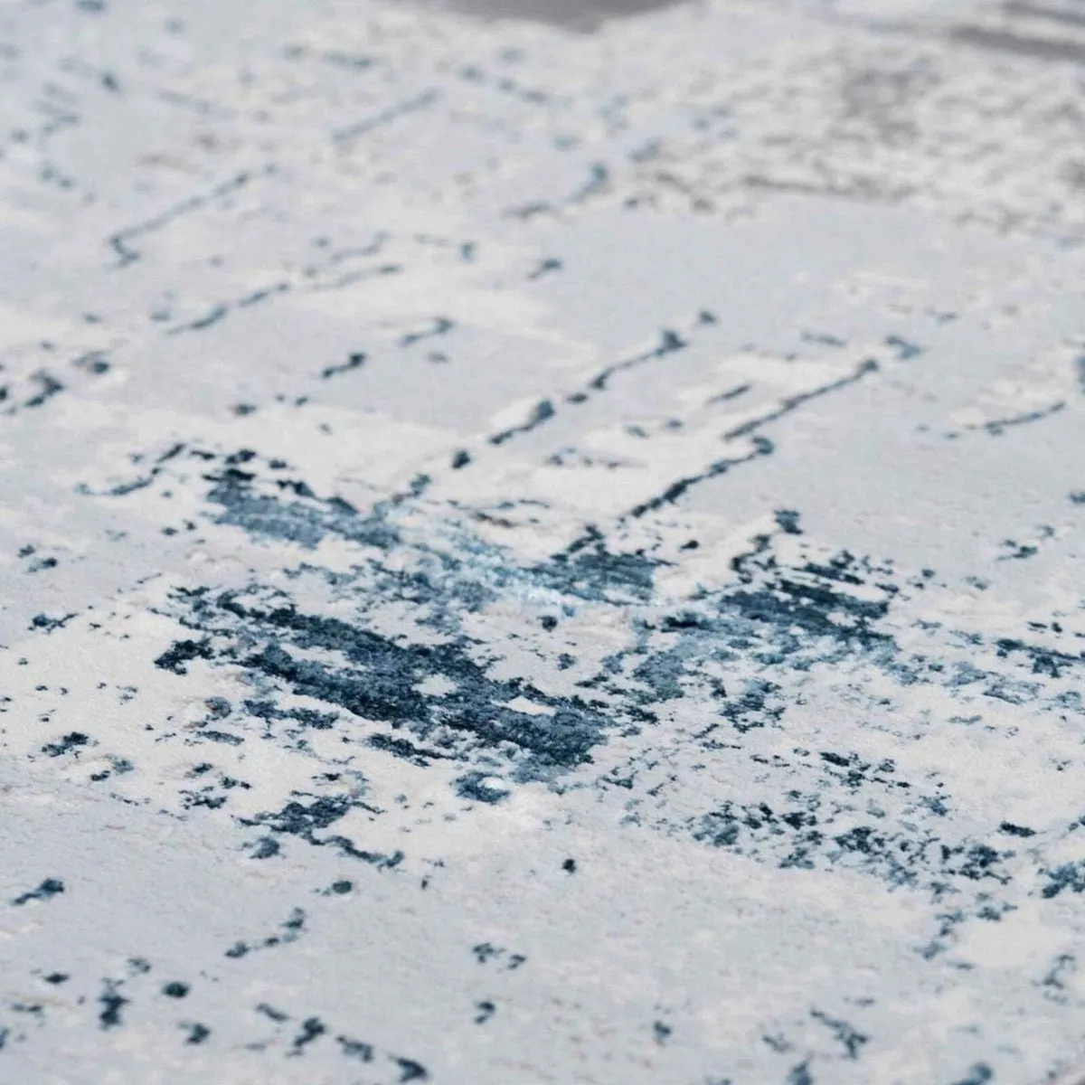 Designer Abstract Silver Grey Blue Painterly - Image 2