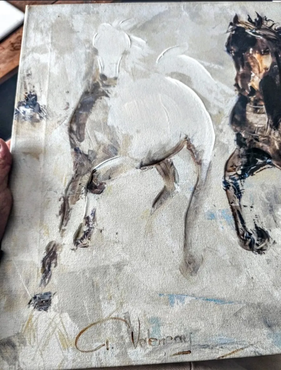 Large horses painting on canvas - Image 3