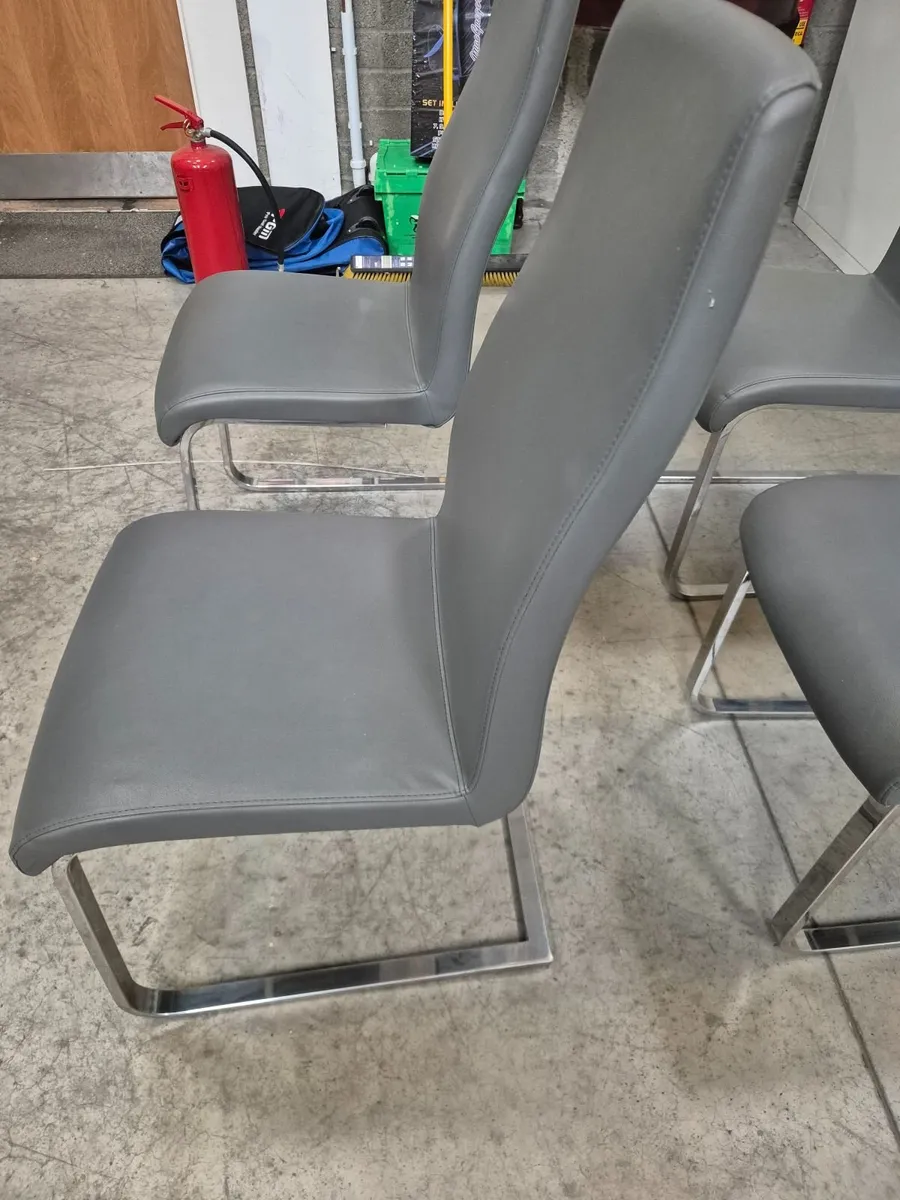 Modern Grey Dining Chairs - Image 4