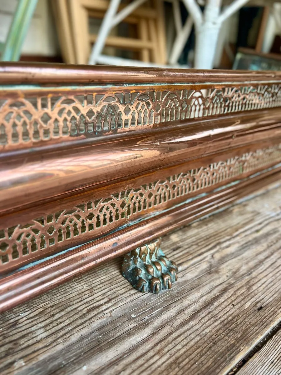 Victorian Copper Fender – Ornate, Paw Feet - Image 1