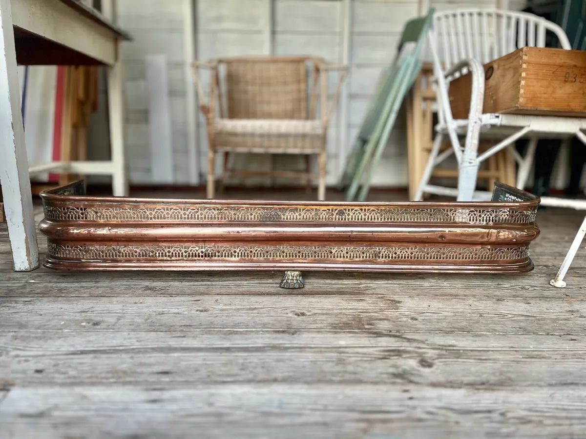 Victorian Copper Fender – Ornate, Paw Feet - Image 3