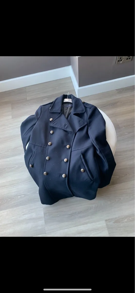 French Connection Navy Military Coat