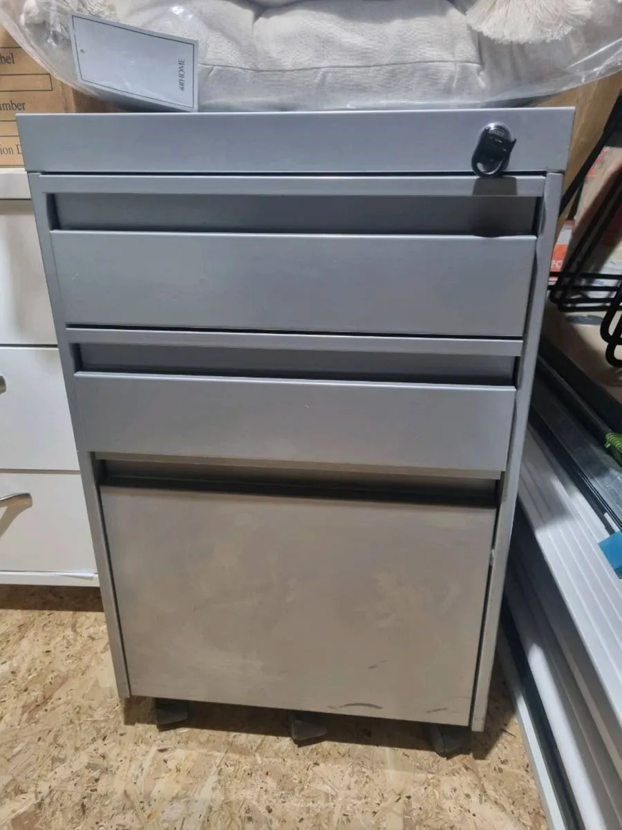 Under desk metal cabinet grey