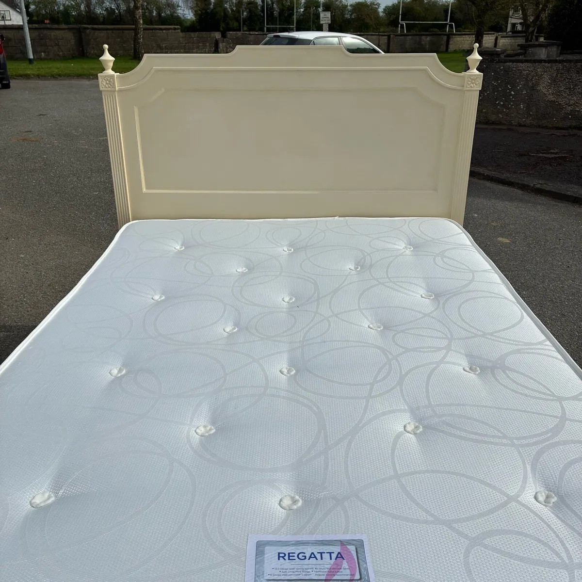 Fab!! Solid Cream bed frame & Mattress - Image 4
