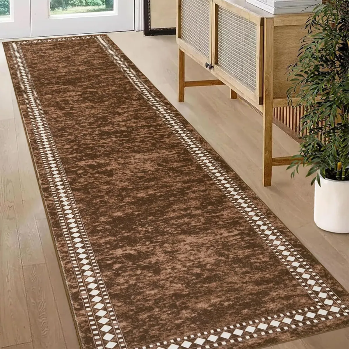 Hallway Runner Brown 80x300cm Extra Long Rugs for - Image 1