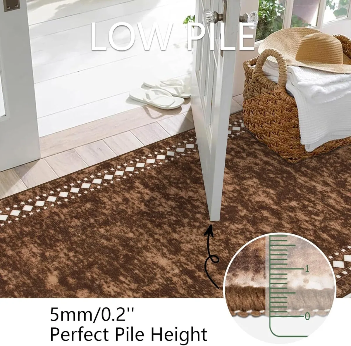 Hallway Runner Brown 80x300cm Extra Long Rugs for - Image 3