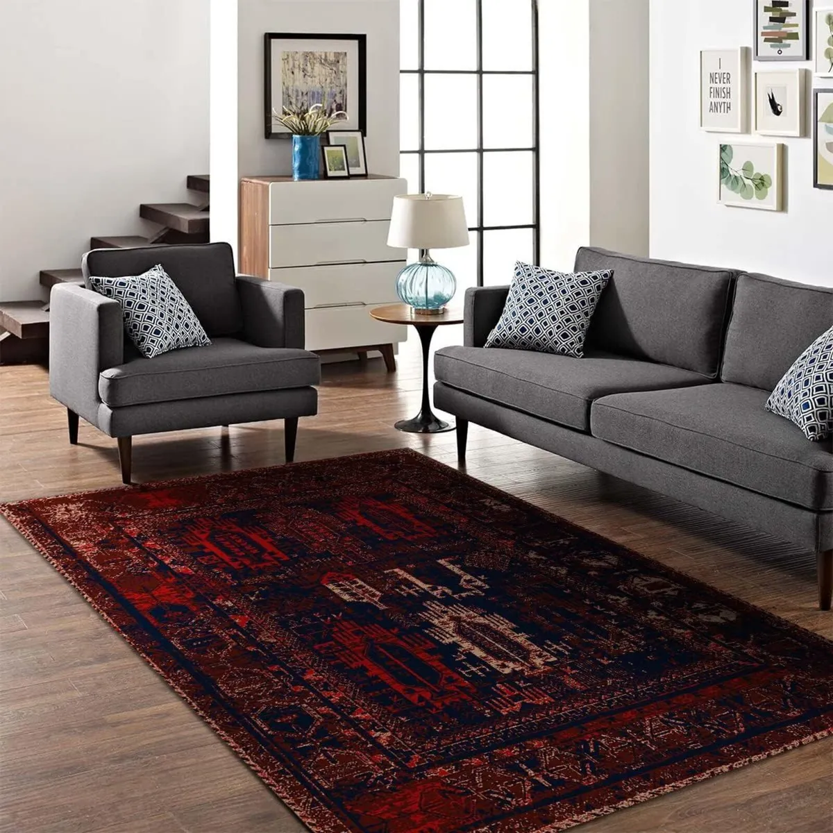 Area Rug for Living Room Bedroom – Vintage Design - Image 1