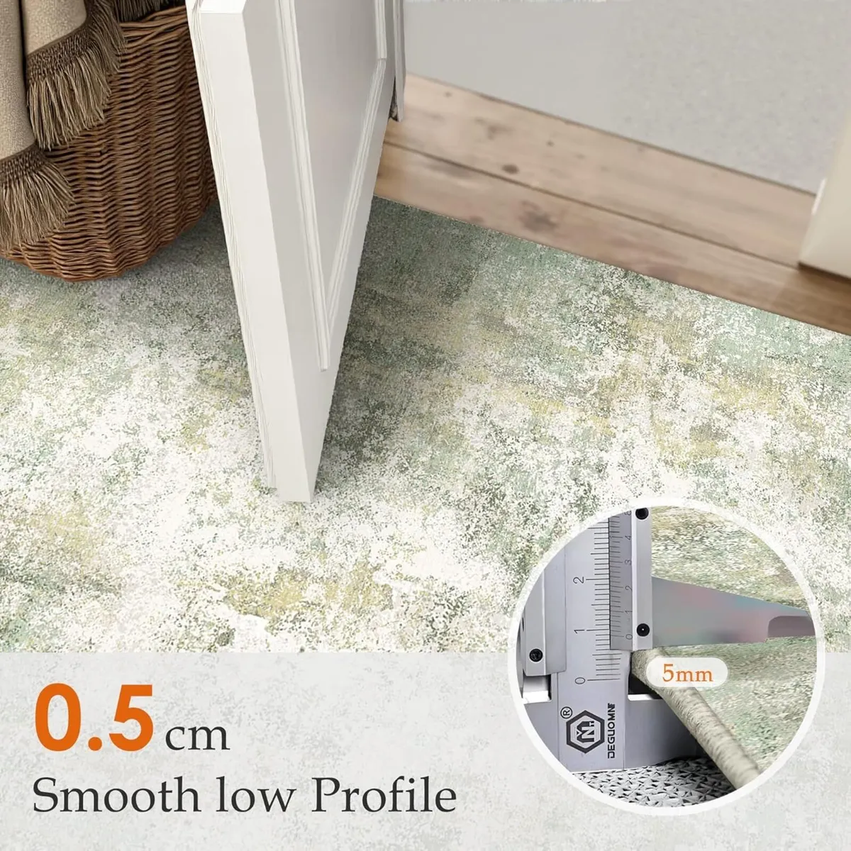 Green Area Rug Modern Abstract Rugs Living Room - Image 3