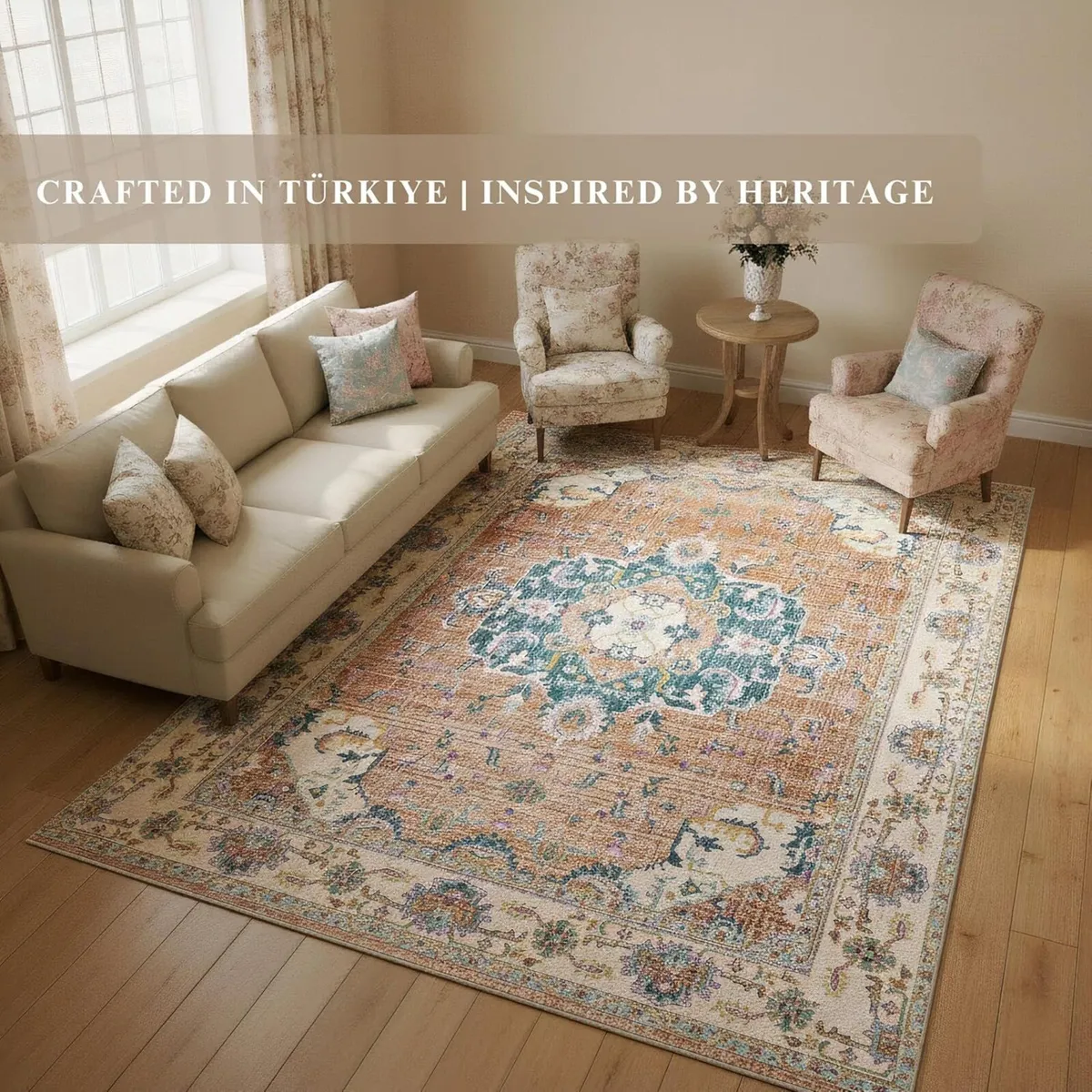 Machine Washable Rug 160x230cm Non-Slip Backing - Image 2