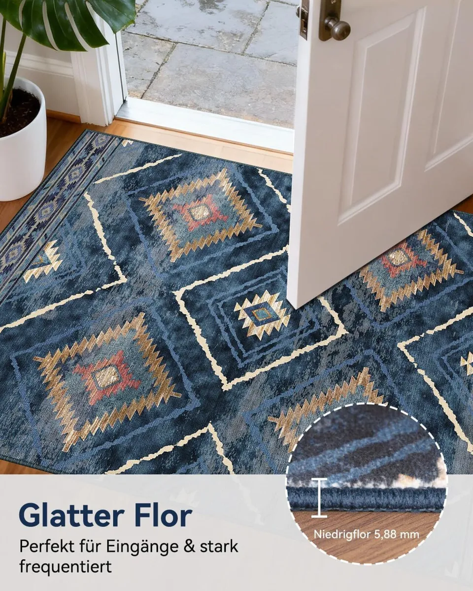 Living Room Rug 120 x 180 cm Washable Short Pile - Image 4