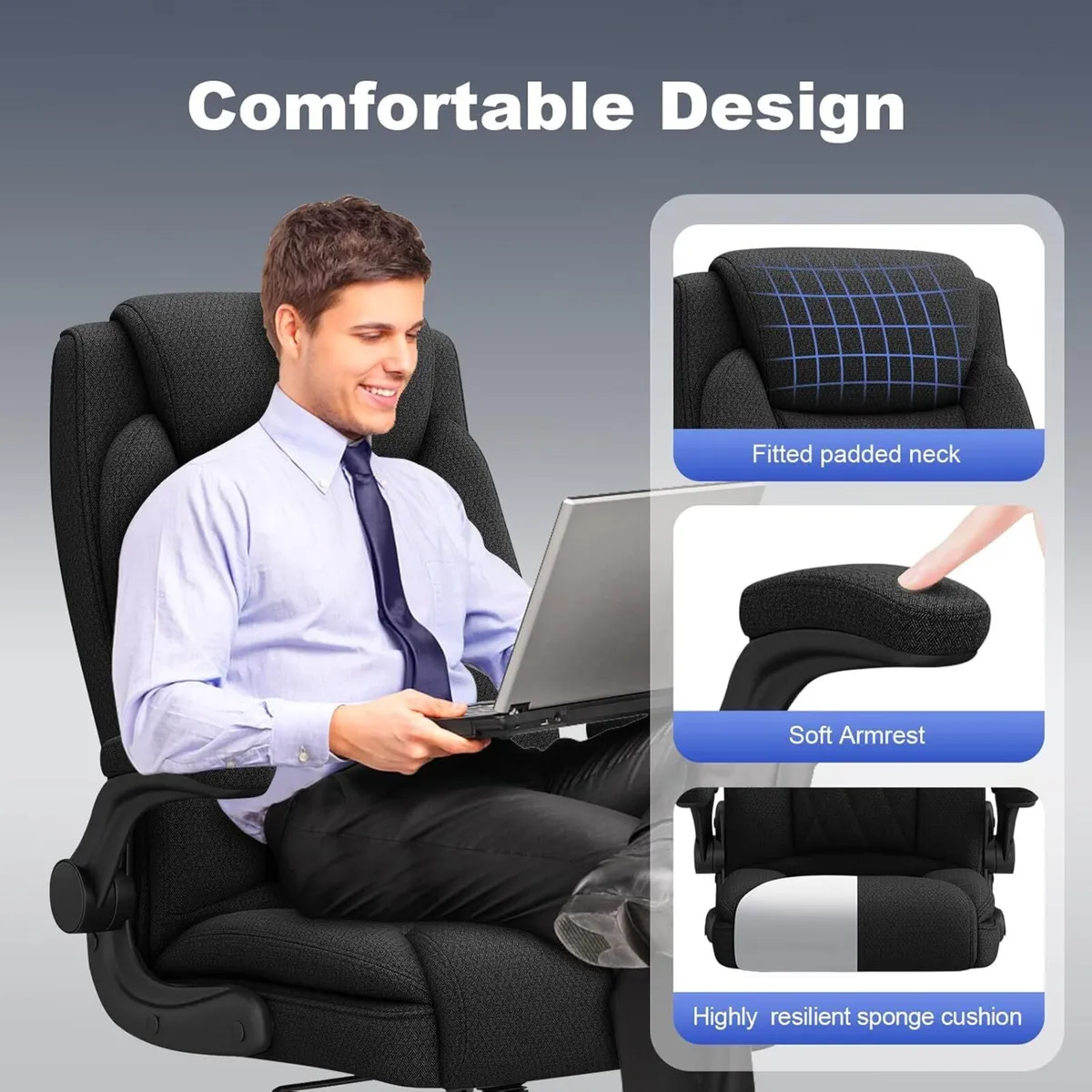 Ergonomic Office Chair Desk with high backrest - Image 3