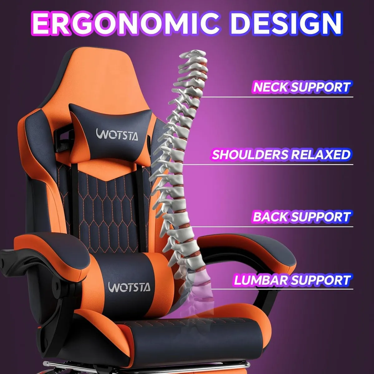Gaming Chair Ergonomic with Footrest and Lumbar - Image 4
