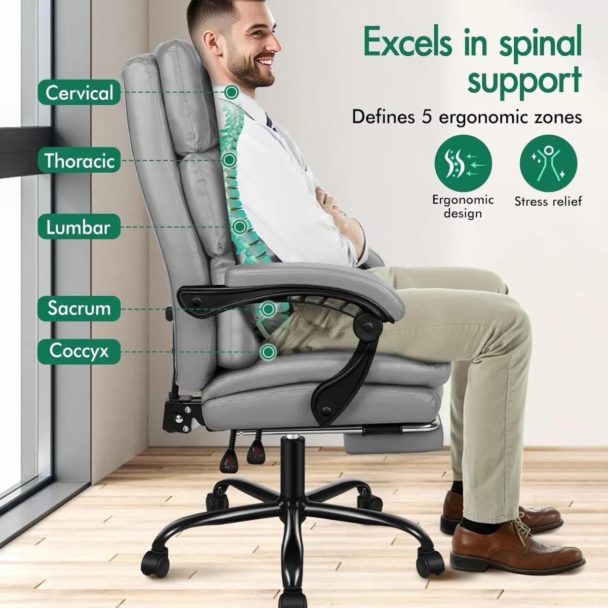 Executive Office Chair with Dual Paddings for - Image 3