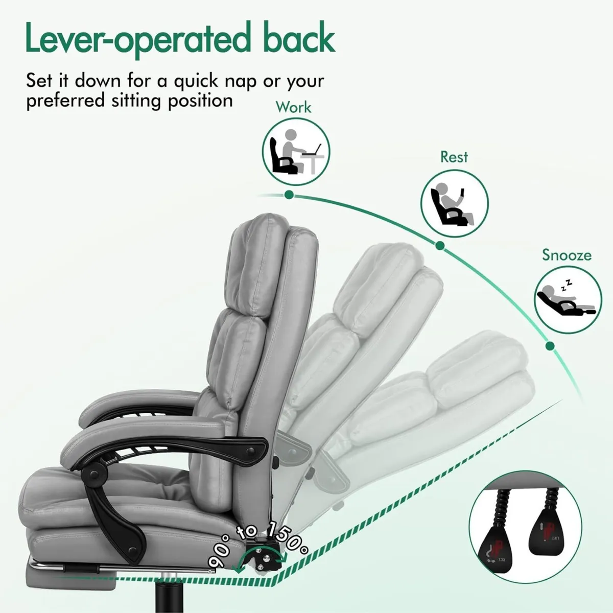 Executive Office Chair with Dual Paddings for - Image 4
