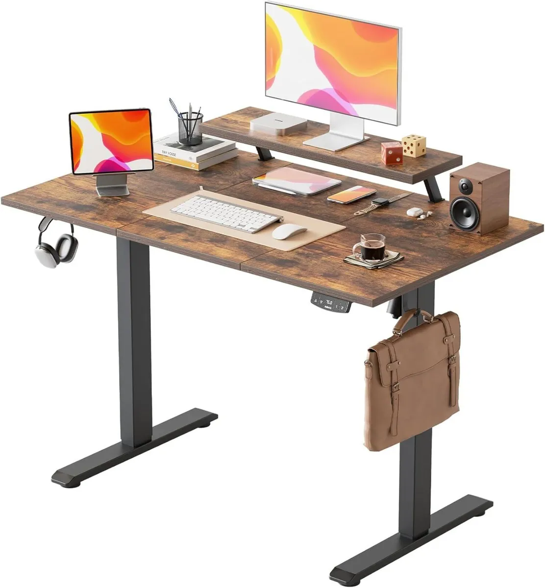 Electric Standing Desk with Movable Monitor Stand - Image 1
