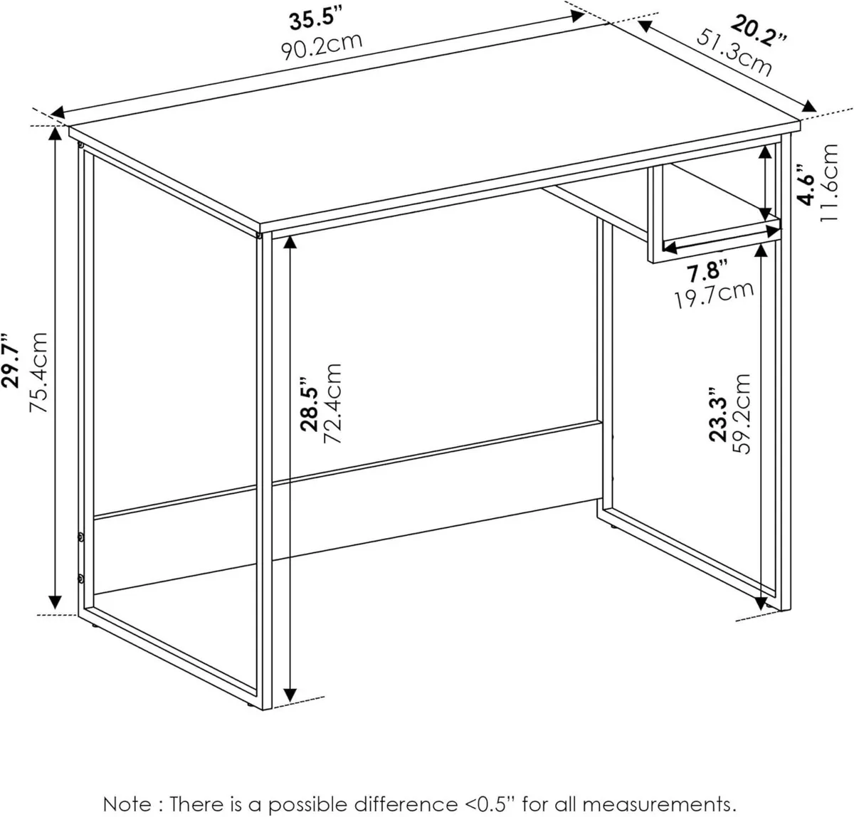 Moretti Modern Lifestyle Study Desk Computer 90 - Image 3