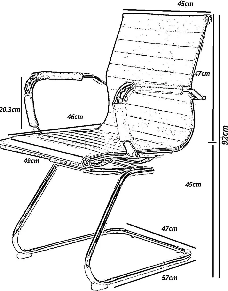 Office Boardroom Desk Chair Chrome Frame Finish - Image 2