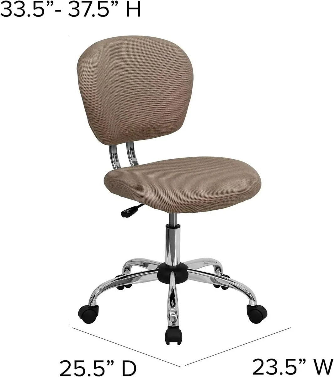Mid-Back Mesh Swivel Task Chair with Chrome Base - Image 3
