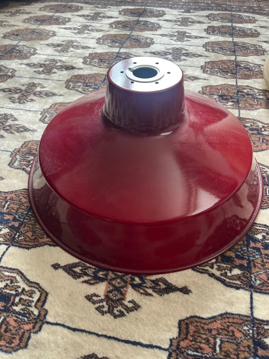 Retro red metal down lighter lampshade - Image 1