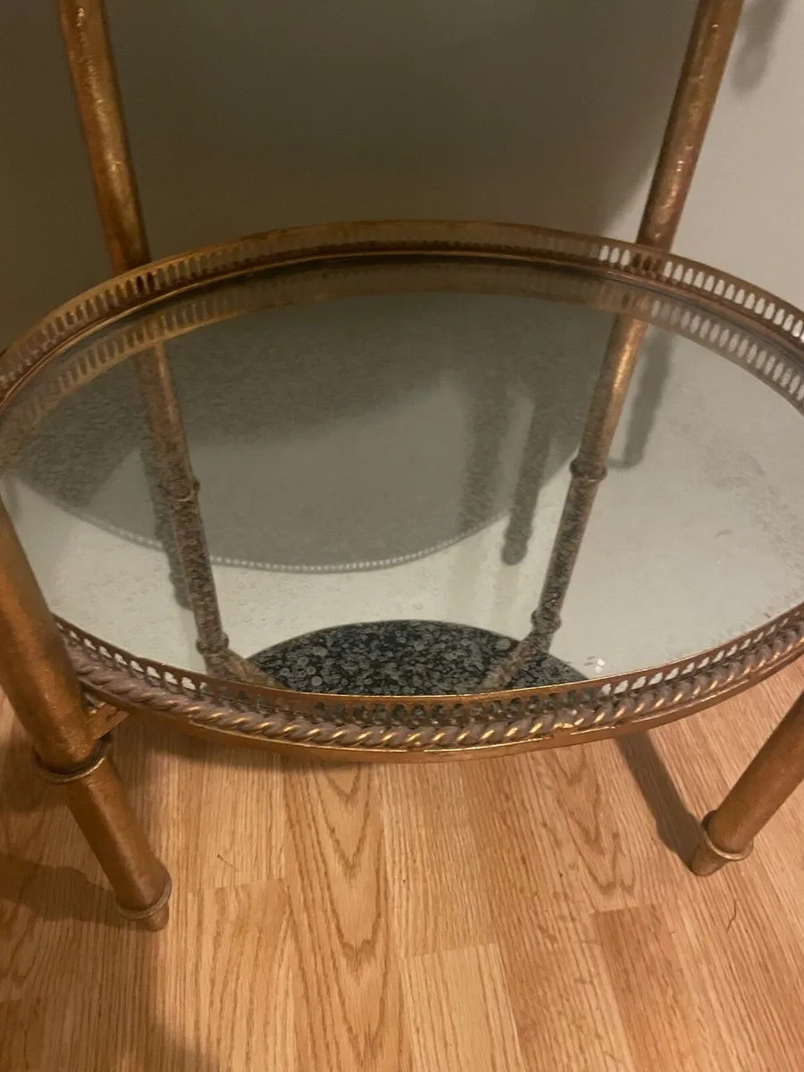 Gilt and glass drinks trolley - Image 2