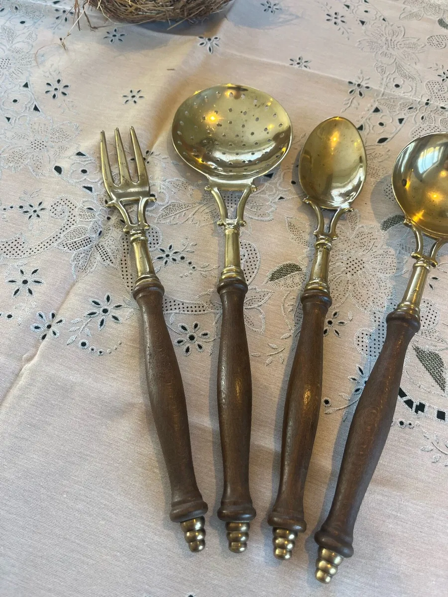 Vintage French Brass Utensil Set - Image 2